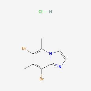 molecular formula C9H9Br2ClN2 B2361525 6,8-Dibromo-5,7-dimethylimidazo[1,2-a]pyridine;hydrochloride CAS No. 2402828-86-6