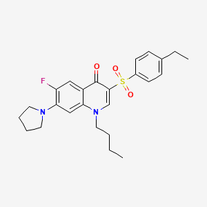 molecular formula C25H29FN2O3S B2361564 1-butyl-3-((4-ethylphenyl)sulfonyl)-6-fluoro-7-(pyrrolidin-1-yl)quinolin-4(1H)-one CAS No. 892770-79-5