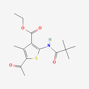 molecular formula C15H21NO4S B2361573 Ethyl 5-acetyl-2-(2,2-dimethylpropanoylamino)-4-methylthiophene-3-carboxylate CAS No. 300828-18-6