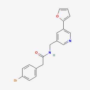 molecular formula C18H15BrN2O2 B2361576 2-(4-bromophenyl)-N-((5-(furan-2-yl)pyridin-3-yl)methyl)acetamide CAS No. 2034466-41-4