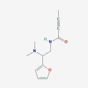 molecular formula C12H16N2O2 B2361578 N-[2-(dimethylamino)-2-(furan-2-yl)ethyl]but-2-ynamide CAS No. 1795533-91-3