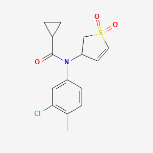 molecular formula C15H16ClNO3S B2361583 N-(3-chloro-4-methylphenyl)-N-(1,1-dioxido-2,3-dihydrothiophen-3-yl)cyclopropanecarboxamide CAS No. 863008-01-9