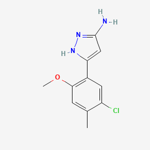 molecular formula C11H12ClN3O B2361588 3-(5-chloro-2-methoxy-4-methylphenyl)-1H-pyrazol-5-amine CAS No. 501903-04-4