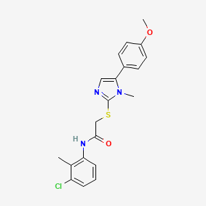 molecular formula C20H20ClN3O2S B2361623 N-(3-chloro-2-methylphenyl)-2-((5-(4-methoxyphenyl)-1-methyl-1H-imidazol-2-yl)thio)acetamide CAS No. 942005-81-4