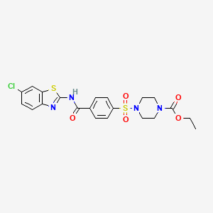 molecular formula C21H21ClN4O5S2 B2361634 Ethyl 4-((4-((6-chlorobenzo[d]thiazol-2-yl)carbamoyl)phenyl)sulfonyl)piperazine-1-carboxylate CAS No. 361173-98-0