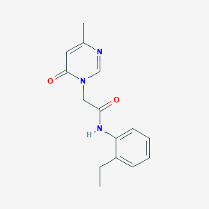 molecular formula C15H17N3O2 B2361688 N-(2-ethylphenyl)-2-(4-methyl-6-oxopyrimidin-1(6H)-yl)acetamide CAS No. 1203270-42-1