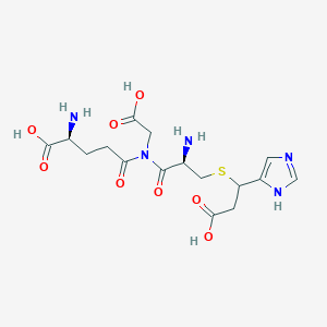 molecular formula C16H23N5O8S B236170 S-(2-Carboxy-1-(1H-imidazol-4-yl)ethyl)glutathione CAS No. 134381-44-5