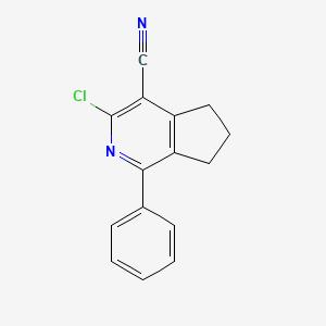 molecular formula C15H11ClN2 B2361700 3-chloro-1-phenyl-6,7-dihydro-5H-cyclopenta[c]pyridine-4-carbonitrile CAS No. 487024-75-9