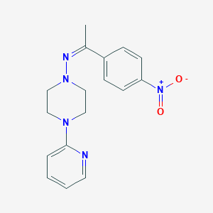 molecular formula C17H19N5O2 B2361706 N-[1-(4-nitrophenyl)ethylidene]-4-(2-pyridinyl)-1-piperazinamine CAS No. 374677-28-8