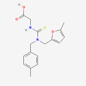 molecular formula C17H20N2O3S B2361709 [({(4-Methylbenzyl)[(5-methyl-2-furyl)methyl]-amino}carbonothioyl)amino]acetic acid CAS No. 656815-91-7