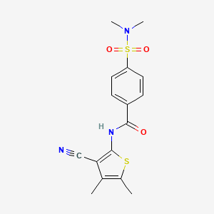 molecular formula C16H17N3O3S2 B2361724 N-(3-cyano-4,5-dimethylthiophen-2-yl)-4-(dimethylsulfamoyl)benzamide CAS No. 896301-53-4