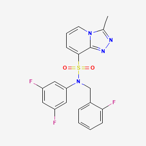 molecular formula C20H15F3N4O2S B2361726 N-(3,5-difluorophenyl)-N-[(2-fluorophenyl)methyl]-3-methyl-[1,2,4]triazolo[4,3-a]pyridine-8-sulfonamide CAS No. 1251547-42-8