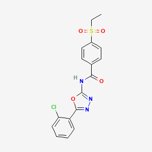 molecular formula C17H14ClN3O4S B2361737 N-(5-(2-chlorophenyl)-1,3,4-oxadiazol-2-yl)-4-(ethylsulfonyl)benzamide CAS No. 886939-02-2
