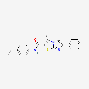 molecular formula C21H19N3OS B2361772 N-(4-ethylphenyl)-3-methyl-6-phenylimidazo[2,1-b][1,3]thiazole-2-carboxamide CAS No. 933216-33-2