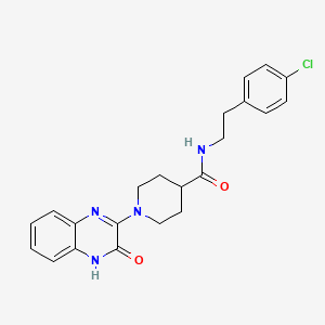 molecular formula C22H23ClN4O2 B2361815 N-(4-chlorophenethyl)-1-(3-oxo-3,4-dihydroquinoxalin-2-yl)piperidine-4-carboxamide CAS No. 1207028-84-9