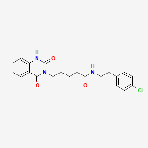molecular formula C21H22ClN3O3 B2361824 N-[2-(4-chlorophenyl)ethyl]-5-(2,4-dioxo-1H-quinazolin-3-yl)pentanamide CAS No. 896354-88-4