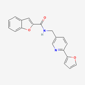 molecular formula C19H14N2O3 B2361849 N-((6-(furan-2-yl)pyridin-3-yl)methyl)benzofuran-2-carboxamide CAS No. 2034434-17-6
