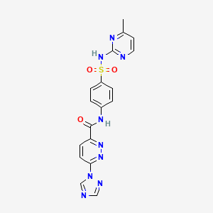 molecular formula C18H15N9O3S B2361862 N-(4-(N-(4-methylpyrimidin-2-yl)sulfamoyl)phenyl)-6-(1H-1,2,4-triazol-1-yl)pyridazine-3-carboxamide CAS No. 1448036-85-8