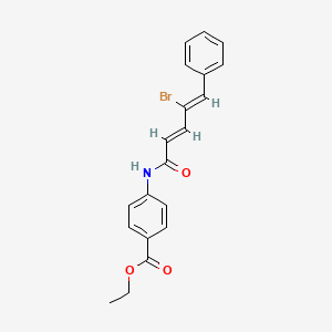 molecular formula C20H18BrNO3 B2361869 ethyl 4-((2E,4Z)-4-bromo-5-phenylpenta-2,4-dienamido)benzoate CAS No. 681252-45-9