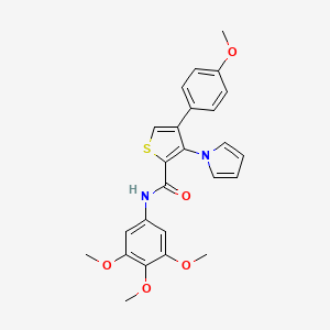 molecular formula C25H24N2O5S B2361872 4-(4-methoxyphenyl)-3-(1H-pyrrol-1-yl)-N-(3,4,5-trimethoxyphenyl)thiophene-2-carboxamide CAS No. 1207033-52-0
