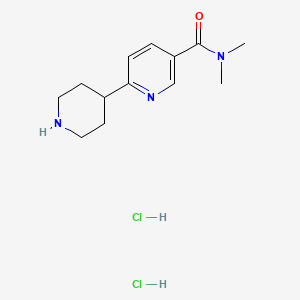 molecular formula C13H21Cl2N3O B2361901 N,N-Dimethyl-6-piperidin-4-ylnicotinamide dihydrochloride CAS No. 1847443-82-6