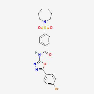 molecular formula C21H21BrN4O4S B2361902 4-(azepan-1-ylsulfonyl)-N-(5-(4-bromophenyl)-1,3,4-oxadiazol-2-yl)benzamide CAS No. 905677-31-8
