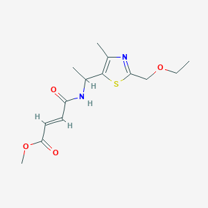 molecular formula C14H20N2O4S B2361912 Methyl (E)-4-[1-[2-(ethoxymethyl)-4-methyl-1,3-thiazol-5-yl]ethylamino]-4-oxobut-2-enoate CAS No. 2411337-67-0