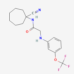 molecular formula C17H20F3N3O2 B2361916 N-(1-cyanocycloheptyl)-2-{[3-(trifluoromethoxy)phenyl]amino}acetamide CAS No. 1241256-58-5