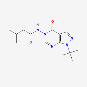 molecular formula C14H21N5O2 B2361921 N-(1-(tert-butyl)-4-oxo-1H-pyrazolo[3,4-d]pyrimidin-5(4H)-yl)-3-methylbutanamide CAS No. 919840-60-1