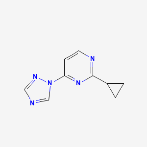 molecular formula C9H9N5 B2361955 2-cyclopropyl-4-(1H-1,2,4-triazol-1-yl)pyrimidine CAS No. 2282079-42-7