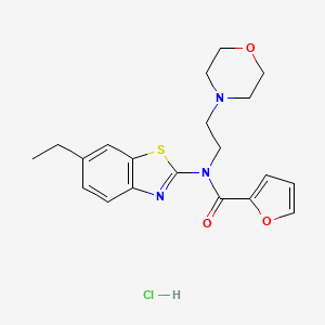 molecular formula C20H24ClN3O3S B2361977 N-(6-ethylbenzo[d]thiazol-2-yl)-N-(2-morpholinoethyl)furan-2-carboxamide hydrochloride CAS No. 1216578-91-4