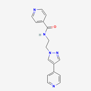 molecular formula C16H15N5O B2362010 N-{2-[4-(pyridin-4-yl)-1H-pyrazol-1-yl]ethyl}pyridine-4-carboxamide CAS No. 2034371-98-5