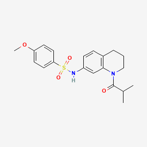 molecular formula C20H24N2O4S B2362031 N-(1-isobutyryl-1,2,3,4-tetrahydroquinolin-7-yl)-4-methoxybenzenesulfonamide CAS No. 1005298-81-6