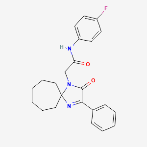 molecular formula C23H24FN3O2 B2362043 N-(4-FLUOROPHENYL)-2-{2-OXO-3-PHENYL-1,4-DIAZASPIRO[4.6]UNDEC-3-EN-1-YL}ACETAMIDE CAS No. 866847-54-3