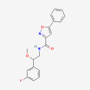 molecular formula C19H17FN2O3 B2362046 N-[2-(3-fluorophenyl)-2-methoxyethyl]-5-phenyl-1,2-oxazole-3-carboxamide CAS No. 1797554-94-9