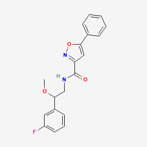 B2362046 N-(2-(3-fluorophenyl)-2-methoxyethyl)-5-phenylisoxazole-3-carboxamide CAS No. 1797554-94-9