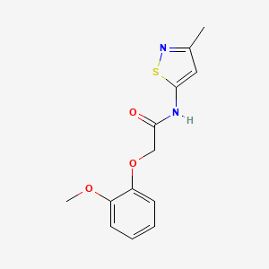 molecular formula C13H14N2O3S B2362049 2-(2-methoxyphenoxy)-N-(3-methyl-1,2-thiazol-5-yl)acetamide CAS No. 1207041-11-9