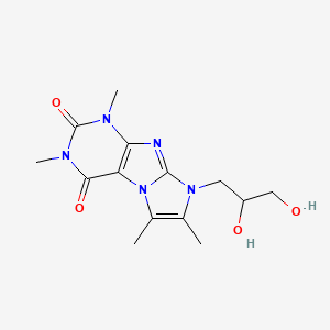 molecular formula C14H19N5O4 B2362067 6-(2,3-Dihydroxypropyl)-2,4,7,8-tetramethylpurino[7,8-a]imidazole-1,3-dione CAS No. 878735-91-2
