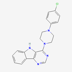 molecular formula C20H18ClN5 B2362068 4-[4-(4-chlorophenyl)piperazin-1-yl]-5H-pyrimido[5,4-b]indole CAS No. 338419-62-8