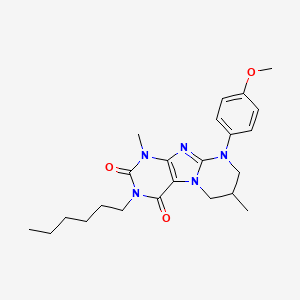 3-hexyl-9-(4-methoxyphenyl)-1,7-dimethyl-7,8-dihydro-6H-purino[7,8-a]pyrimidine-2,4-dione