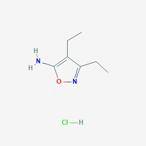 molecular formula C7H13ClN2O B2362078 3,4-Diethyl-5-isoxazolamine hydrochloride CAS No. 1185426-22-5; 71378-51-3