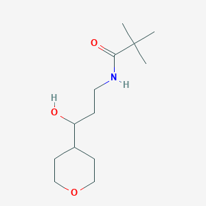 N-(3-hydroxy-3-(tetrahydro-2H-pyran-4-yl)propyl)pivalamide