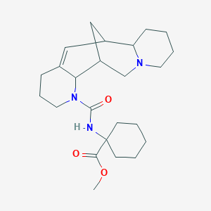 molecular formula C24H37N3O3 B2362091 methyl 1-(3,15-diazatetracyclo[7.7.1.02,7.010,15]heptadec-7-ene-3-carbonylamino)cyclohexane-1-carboxylate CAS No. 1797883-11-4