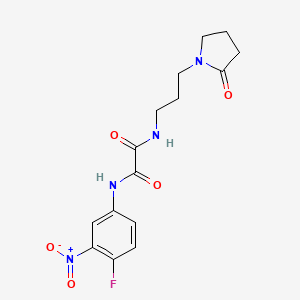 molecular formula C15H17FN4O5 B2362100 N1-(4-fluoro-3-nitrophenyl)-N2-(3-(2-oxopyrrolidin-1-yl)propyl)oxalamide CAS No. 899744-07-1