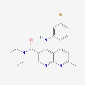 molecular formula C20H21BrN4O B2362153 4-((3-bromophenyl)amino)-N,N-diethyl-7-methyl-1,8-naphthyridine-3-carboxamide CAS No. 1251674-18-6