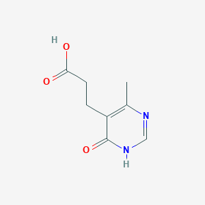 molecular formula C8H10N2O3 B2362154 3-(4-Methyl-6-oxo-1,6-dihydropyrimidin-5-yl)propanoic acid CAS No. 160096-98-0
