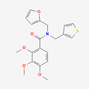 molecular formula C20H21NO5S B2362164 N-(furan-2-ylmethyl)-2,3,4-trimethoxy-N-(thiophen-3-ylmethyl)benzamide CAS No. 1226453-62-8