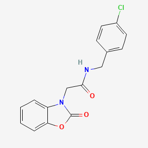 molecular formula C16H13ClN2O3 B2362168 N-[(4-chlorophenyl)methyl]-2-(2-oxo-2,3-dihydro-1,3-benzoxazol-3-yl)acetamide CAS No. 866049-09-4