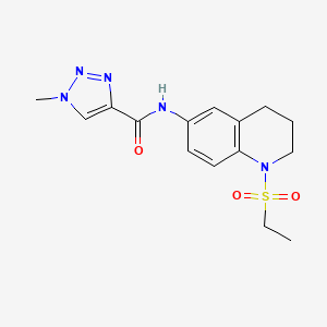 molecular formula C15H19N5O3S B2362181 N-(1-(ethylsulfonyl)-1,2,3,4-tetrahydroquinolin-6-yl)-1-methyl-1H-1,2,3-triazole-4-carboxamide CAS No. 1448044-14-1