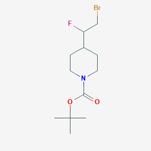 molecular formula C12H21BrFNO2 B2362211 Tert-butyl 4-(2-bromo-1-fluoroethyl)piperidine-1-carboxylate CAS No. 2309467-48-7